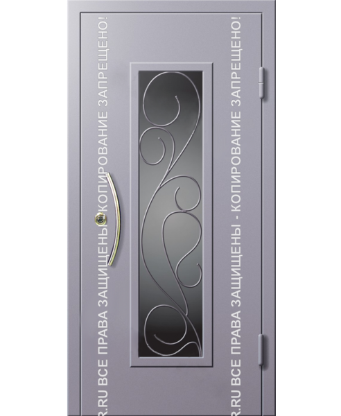 Металлическая подъездная дверь Порошок с ковкой/стеклом 1113 Металлическая подъездная дверь Порошок с ковкой/стеклом 1113