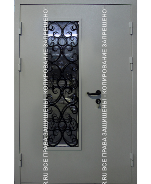 Дверь входная подъездная Порошок с ковкой/стеклом 1128 Дверь входная подъездная Порошок с ковкой/стеклом 1128