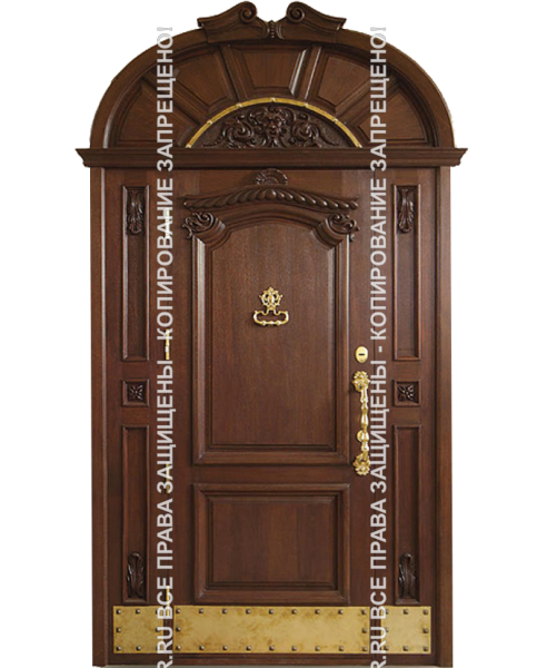 Металлическая арочная дверь МДФ с ковкой/стеклом 3146 Металлическая арочная дверь МДФ с ковкой/стеклом 3146