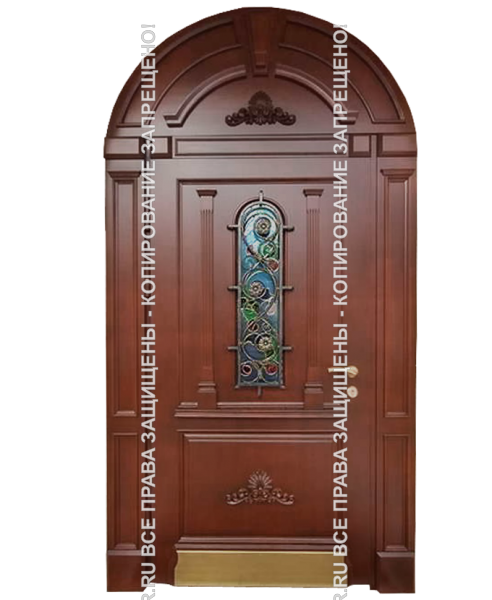 Железная входная арочная дверь МДФ 1127 Железная входная арочная дверь МДФ 1127